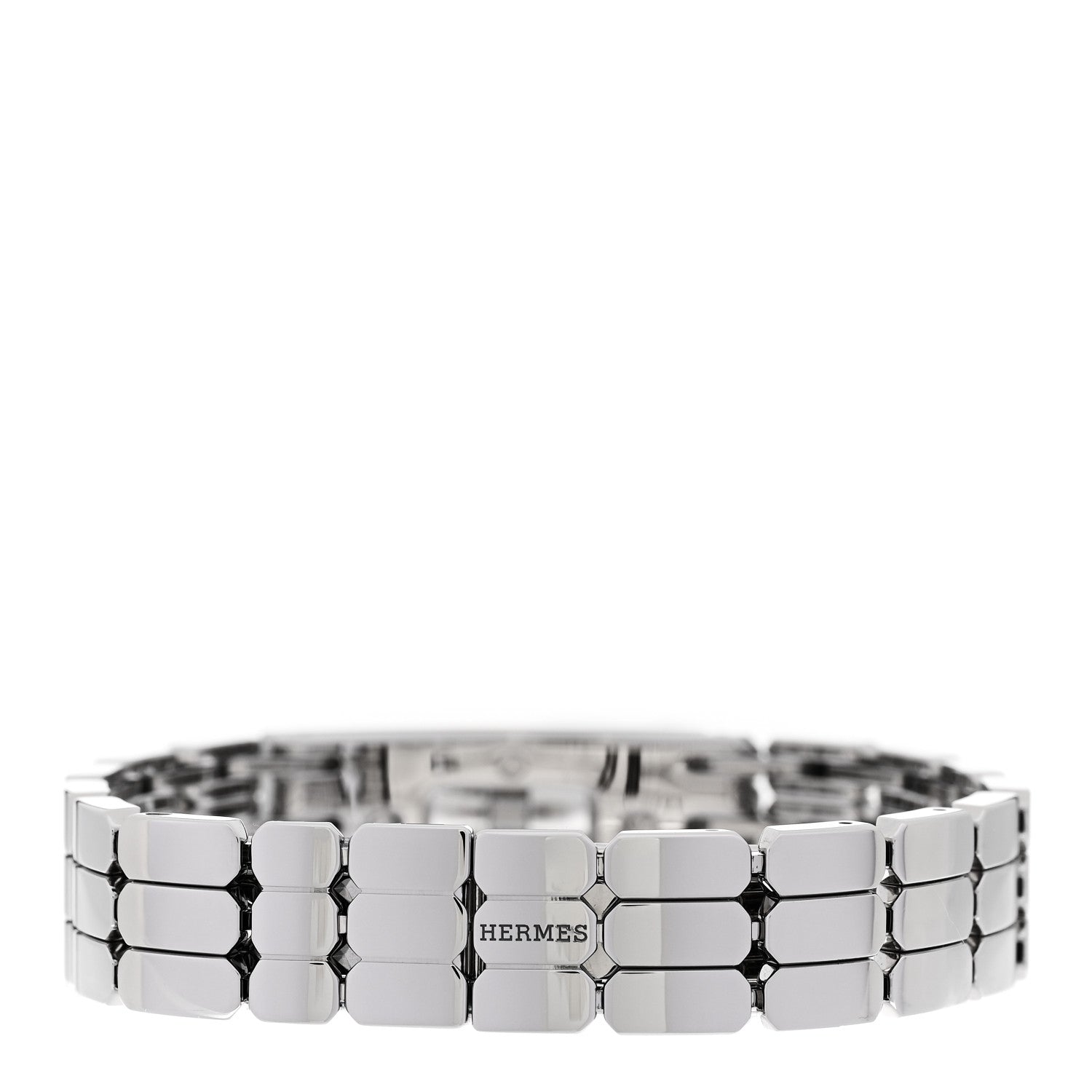 Hermes Stainless Steel Diamond Pave 16mm Kelly Quartz Watch 3 of 6