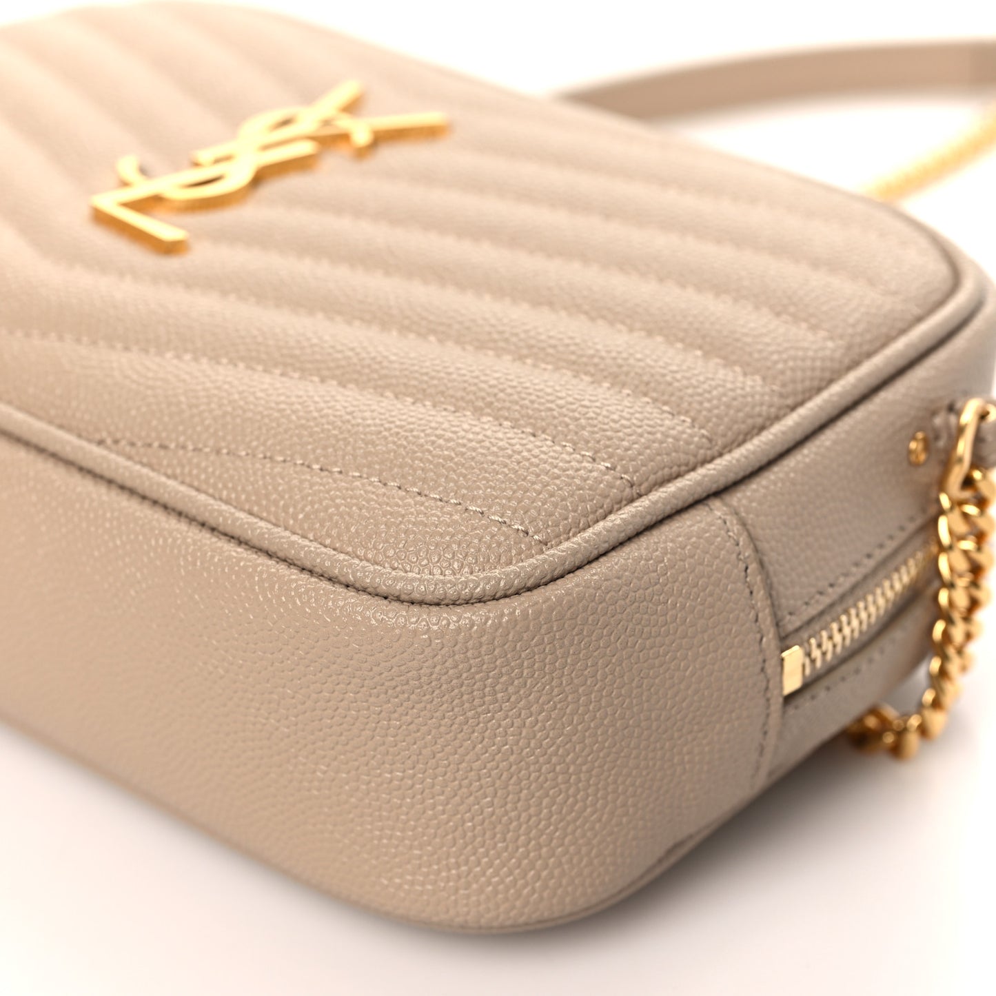 Grain De Poudre Matelasse Monogram Mini Lou Camera Bag Dark Beige