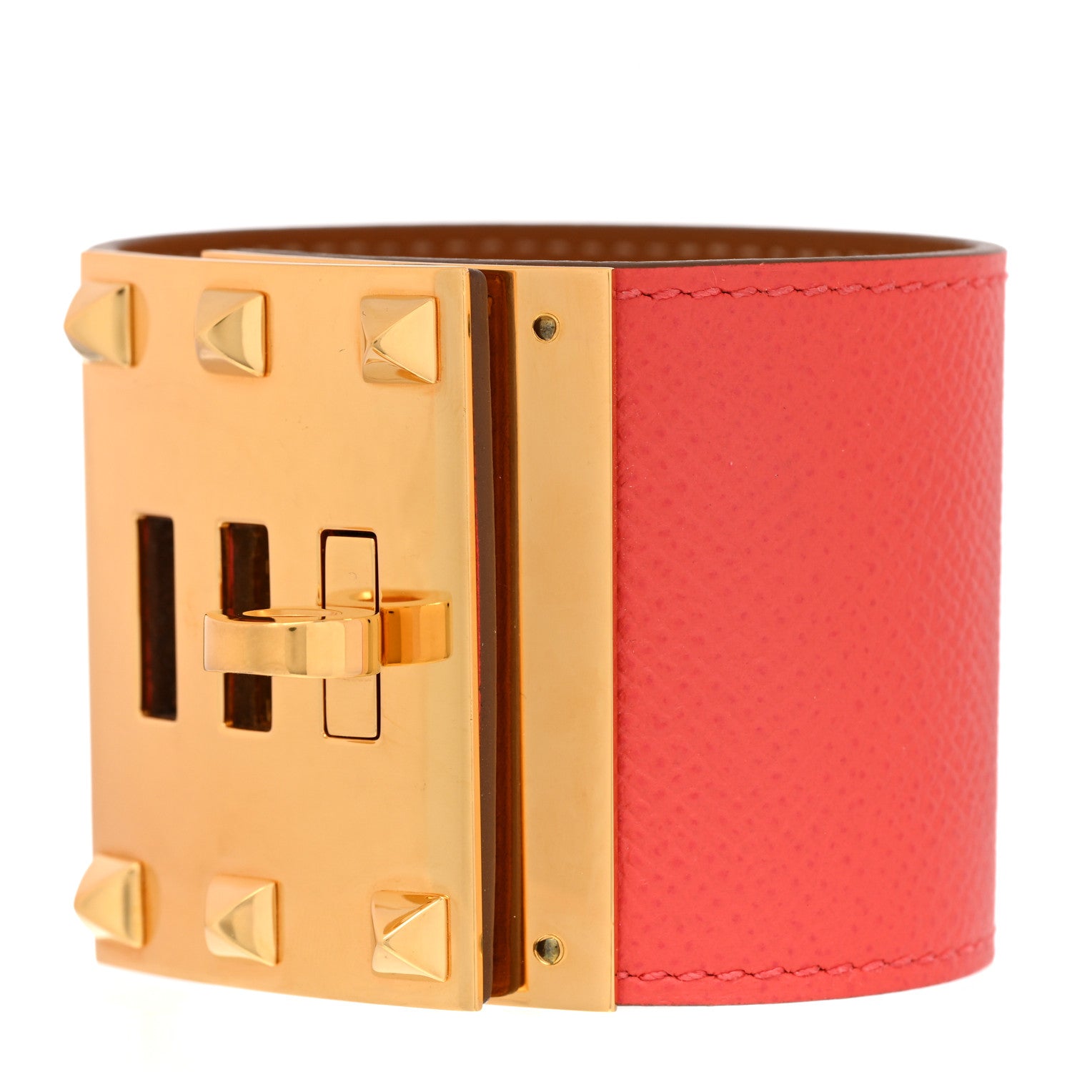 Hermes Epsom Kelly Dog Extreme Bracelet S Rose Jaipur 1 of 6