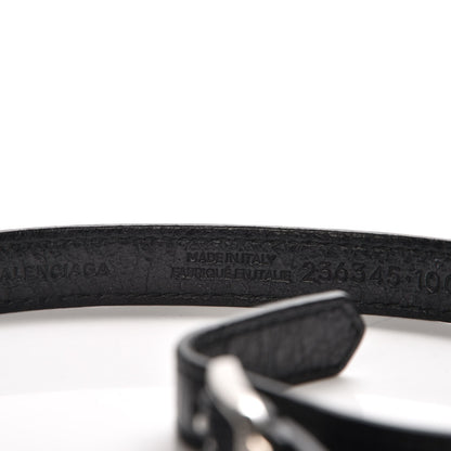 Balenciaga Agneau Giant Silver Hardware Triple Tour M Bracelet Black 6 of 6