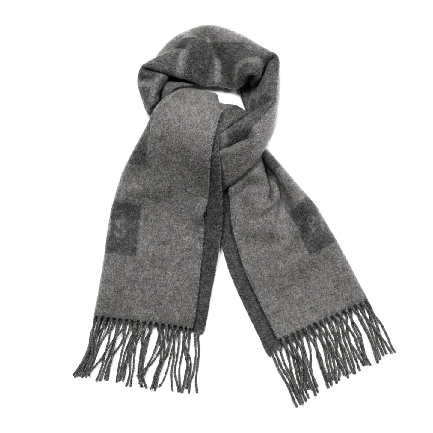 Cashmere Baroda Fringe Scarf Grey