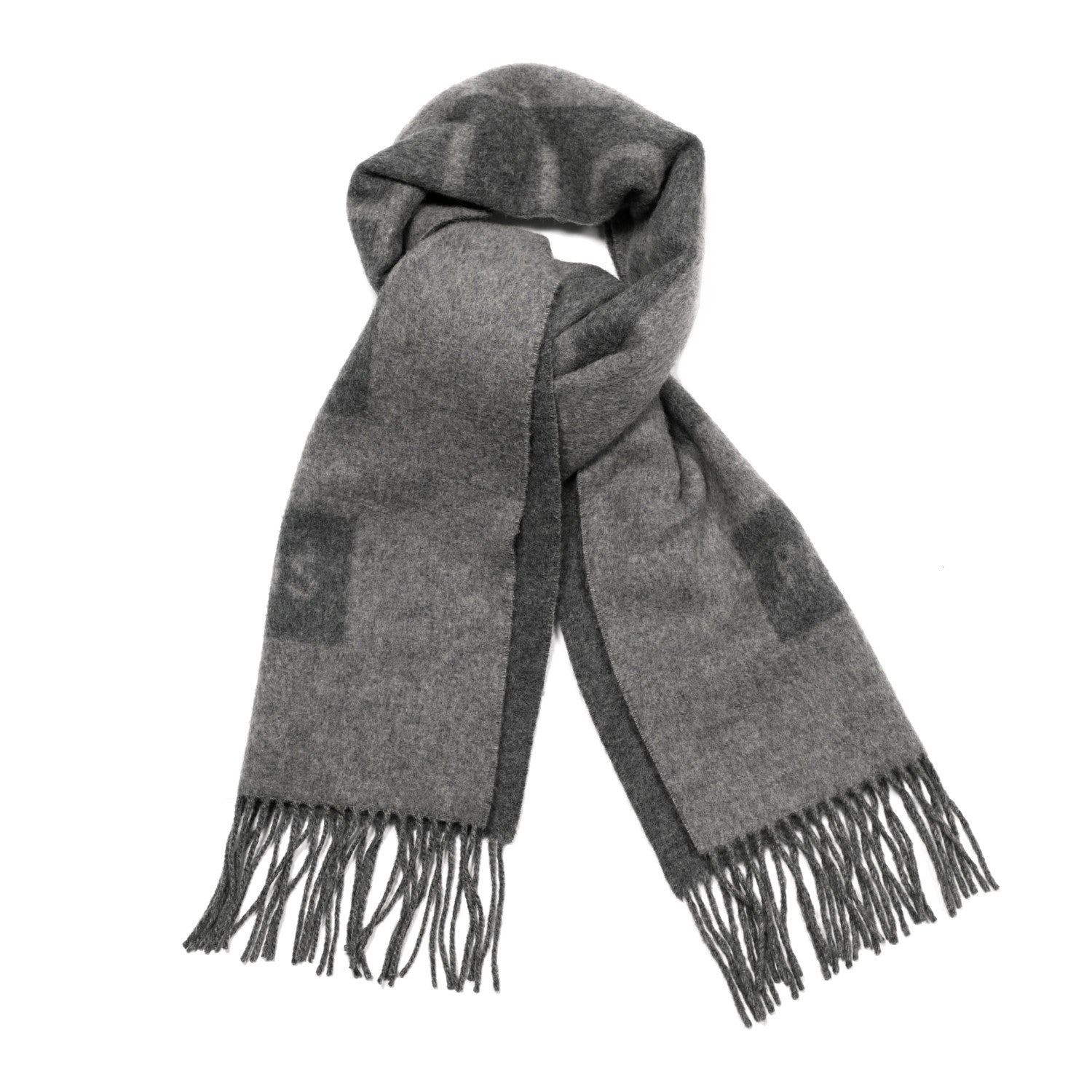 Louis Vuitton Cashmere Baroda Fringe Scarf Grey 1 of 4