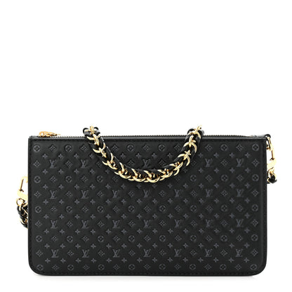Louis Vuitton Calfskin Nanogram Embossed Lexington Pouch Black 1 of 9