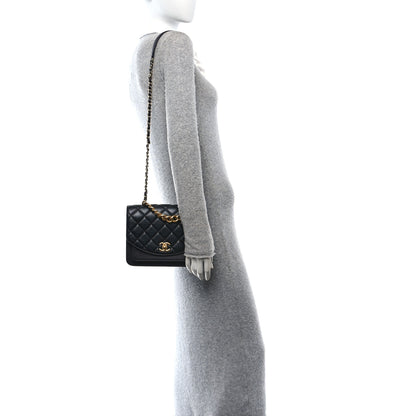 Chanel Calfskin Caviar Quilted Chain Handle Flap Black 2 of 10