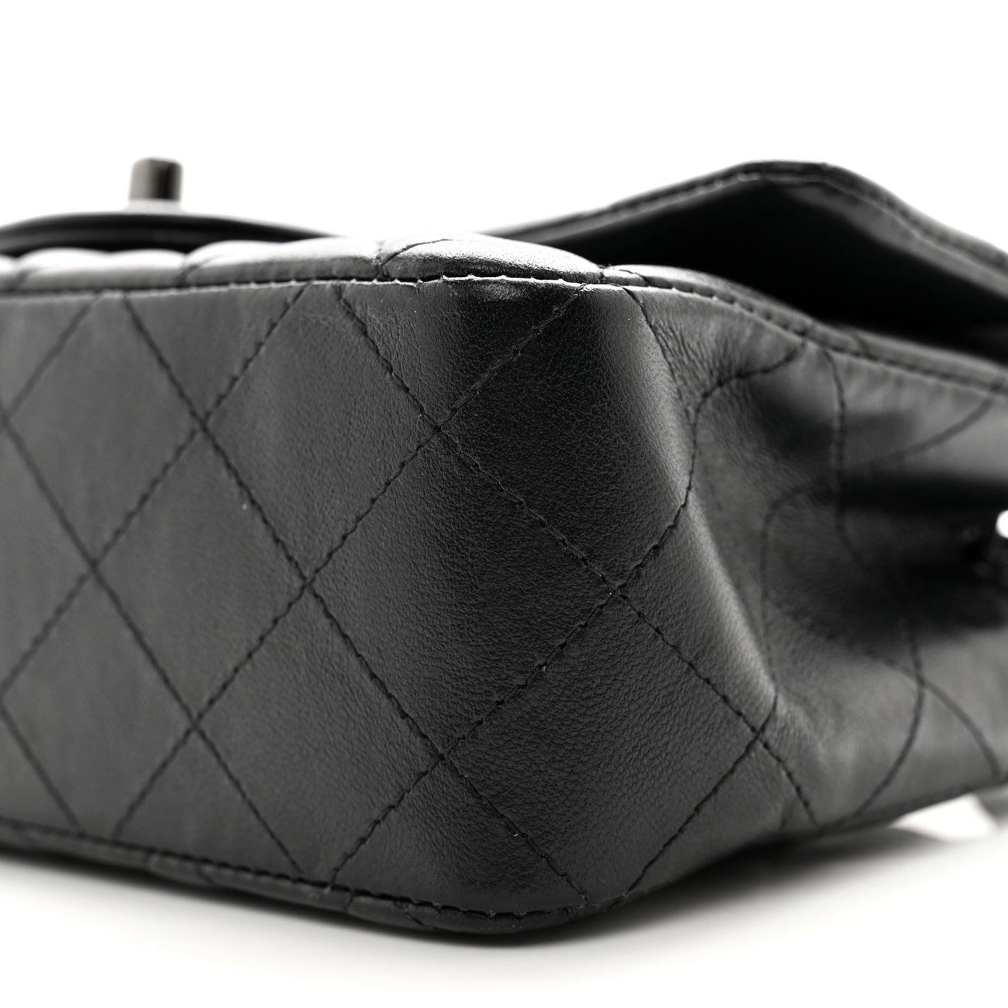 Lambskin Quilted Mini Rectangular Flap So Black