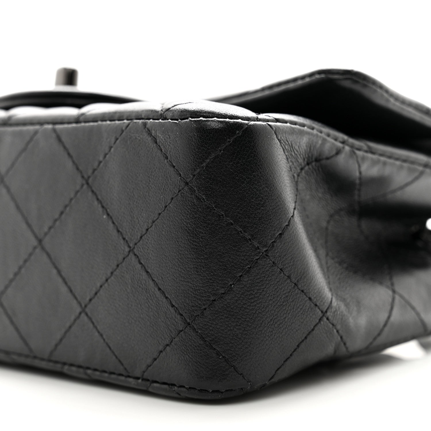 Chanel Lambskin Quilted Mini Rectangular Flap So Black 10 of 12