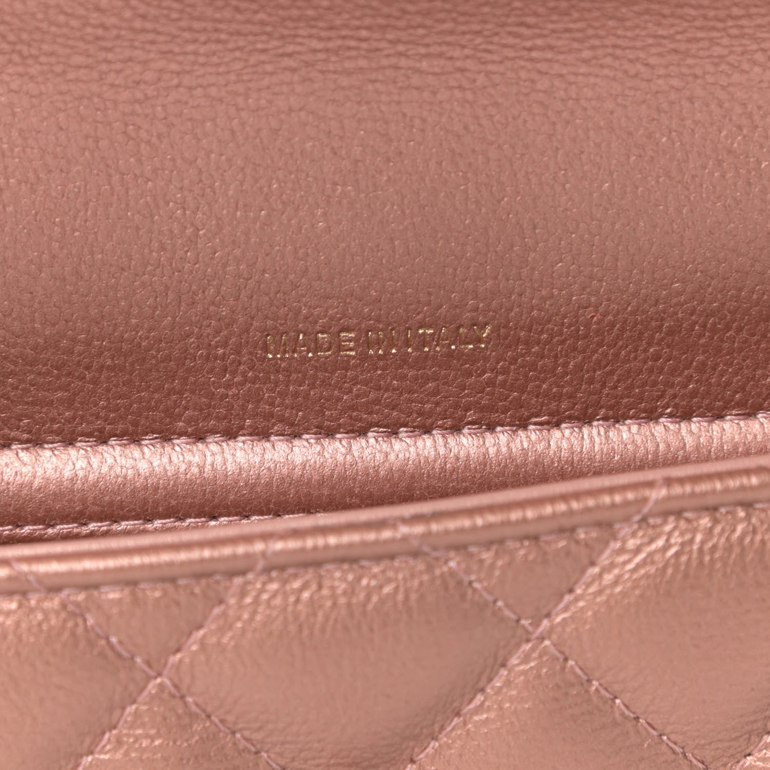 Chanel Metallic Grained Calfskin Quilted 2.55 Reissue Phone Holder With Chain Copper 8 of 13