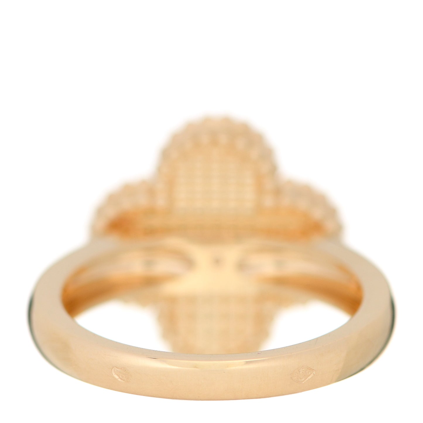 18K Yellow Gold Guilloche Vintage Alhambra Ring 52 6