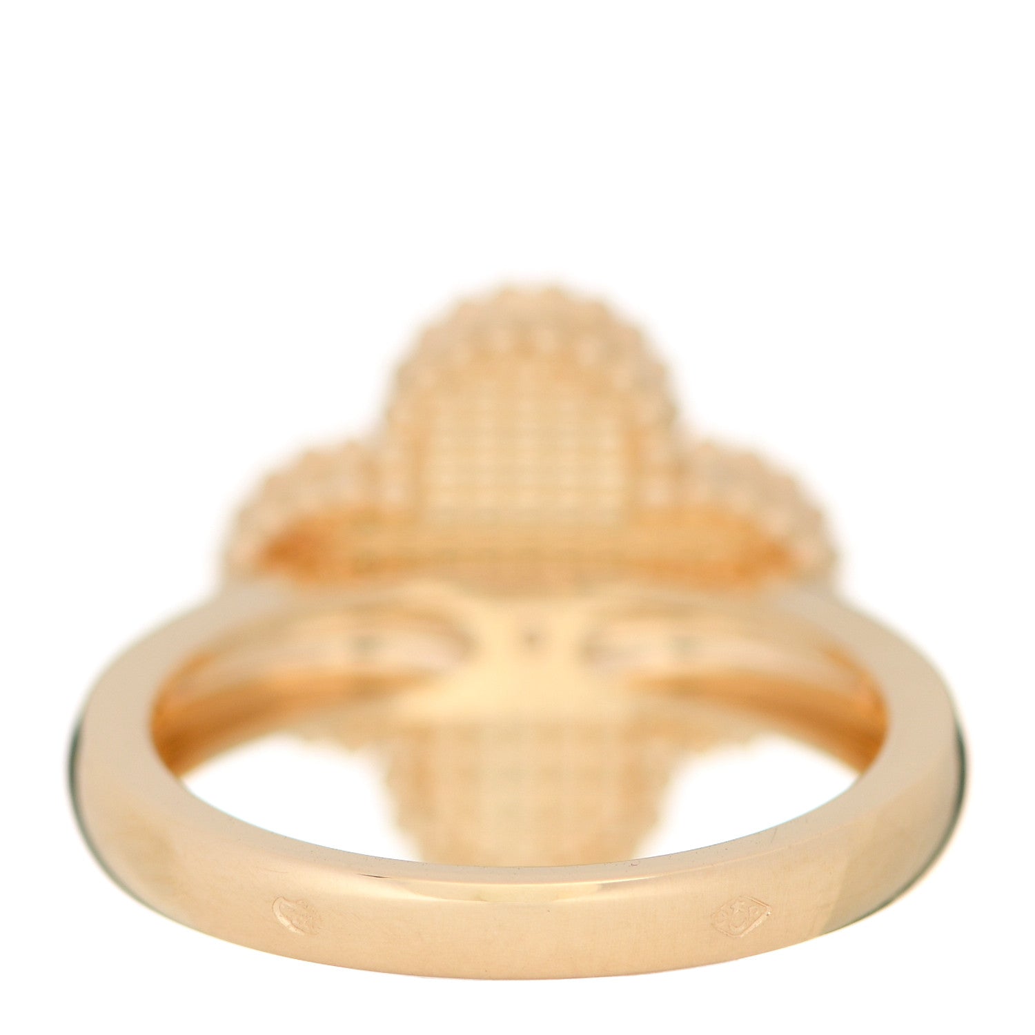 Van Cleef & Arpels 18K Yellow Gold Guilloche Vintage Alhambra Ring 52 6 3 of 5