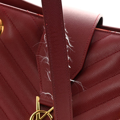 Saint Laurent Grain De Poudre Matelasse Chevron Monogram Shopping Bag Oxblood 12 of 14