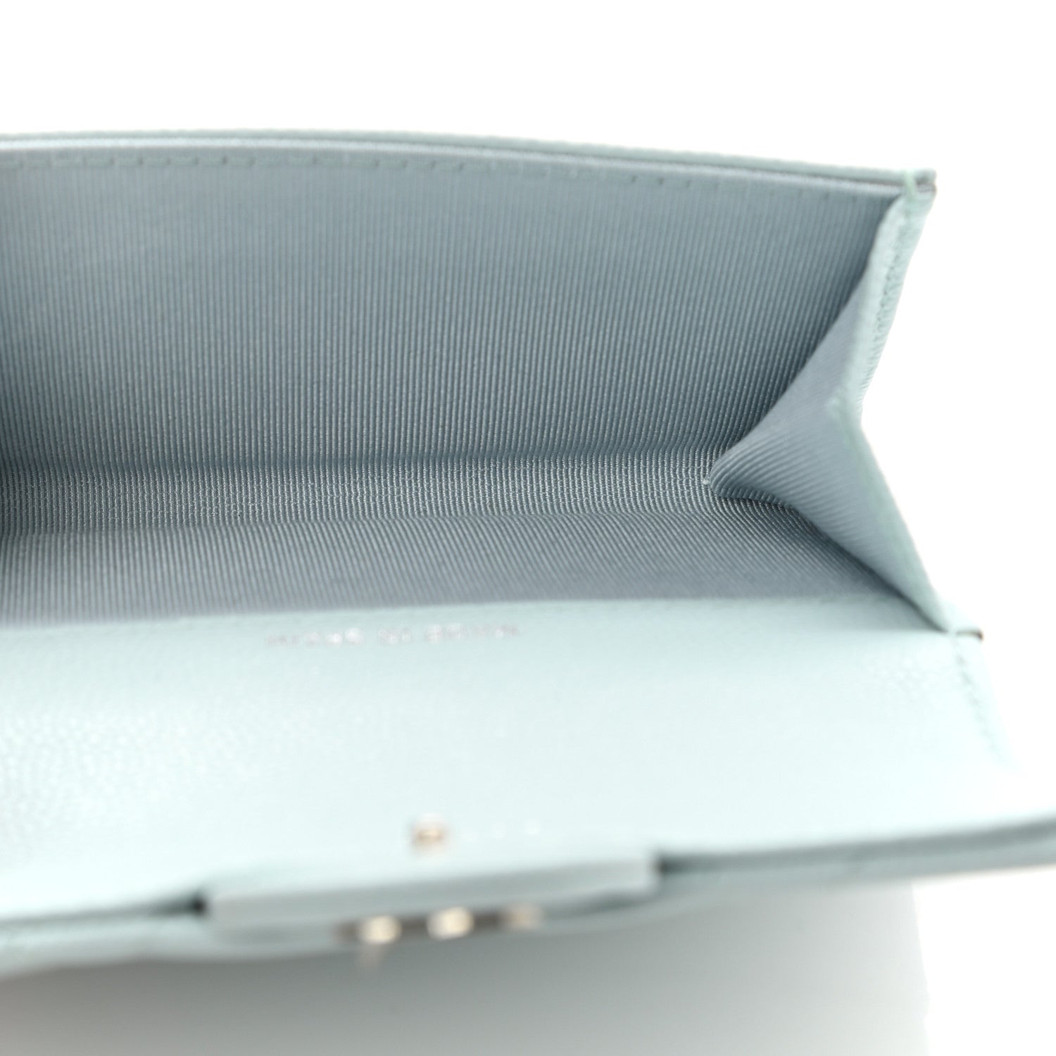 Chanel Caviar Quilted Flap Card Holder Wallet Light Blue 5 of 8