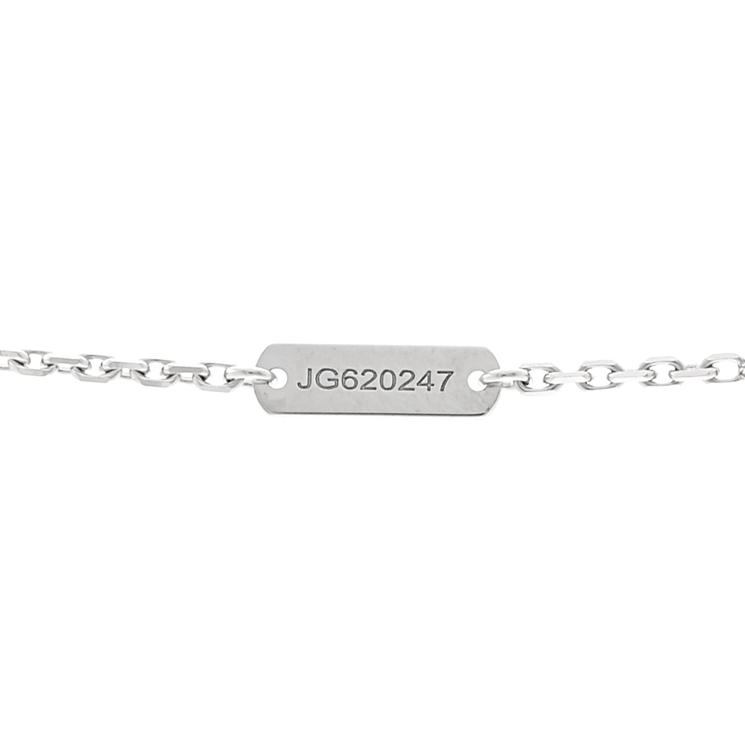 Van Cleef & Arpels VAN CLEEF &amp; ARPELS 18K White Gold Guilloche Vintage Alhambra Pendant Necklace 5 of 6
