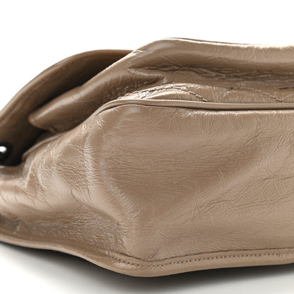Saint Laurent Crinkled Calfskin Matelasse Monogram Medium Niki Chain Satchel Light Taupe 10 of 11