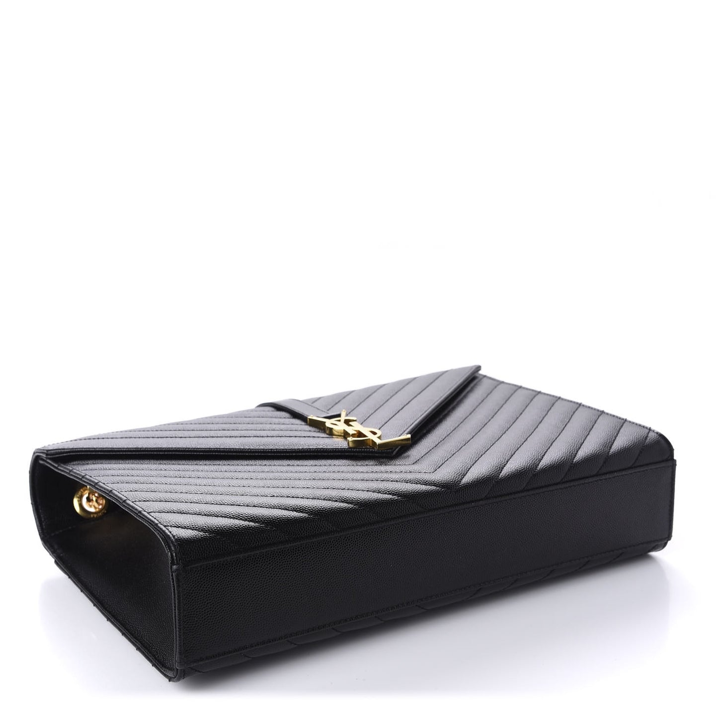 Grain De Poudre Matelasse Chevron Large Monogram Satchel Black