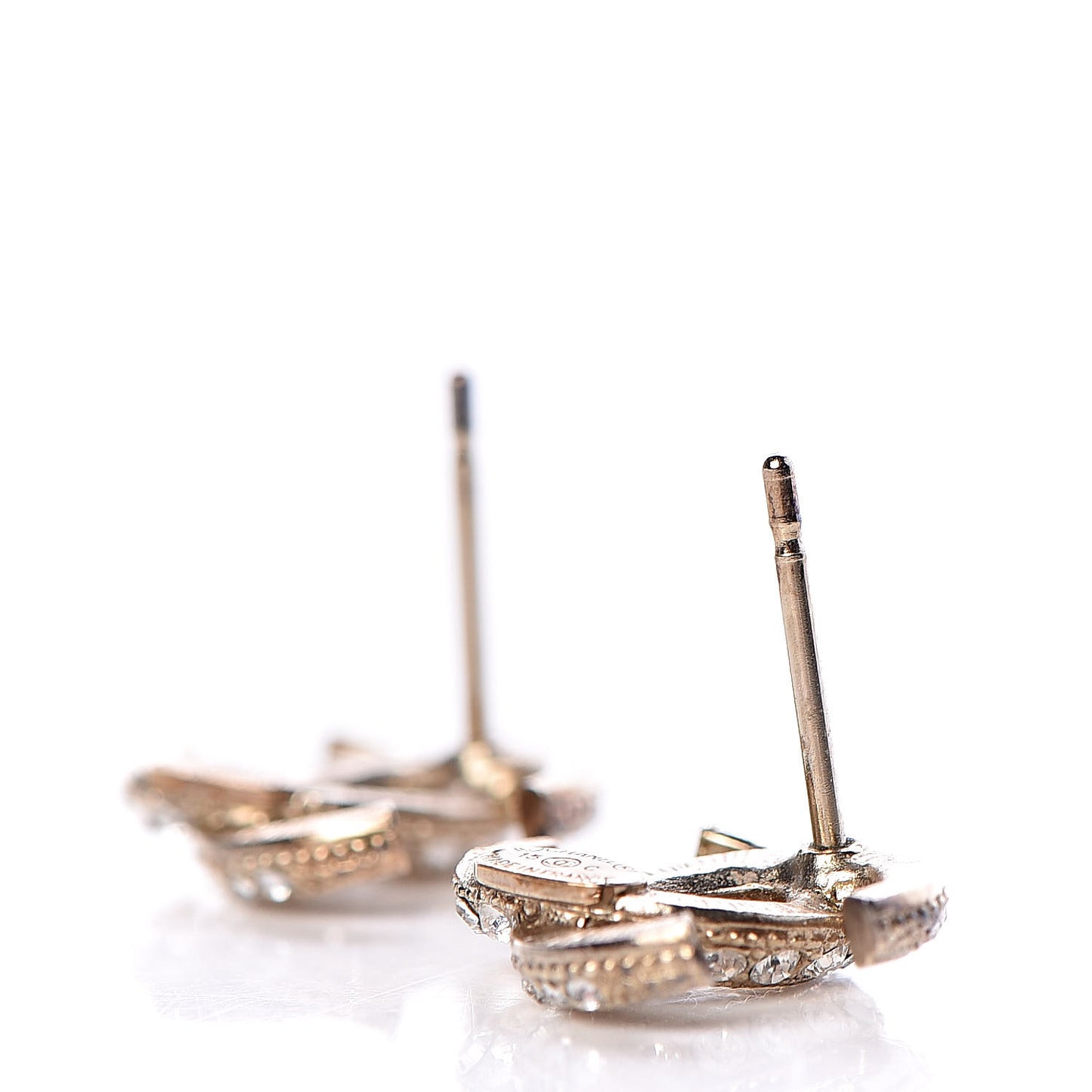 Crystal CC Moon Earrings Gold