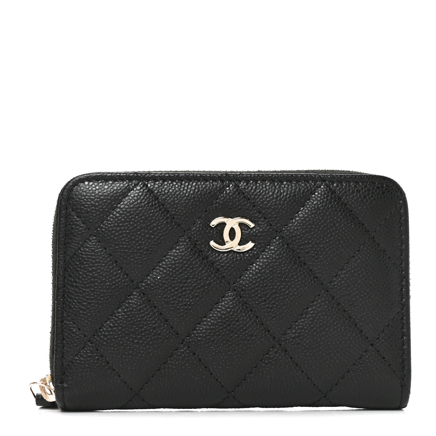 Chanel Caviar Quilted Zip Coin Purse Black 1 of 8