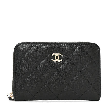 Chanel Caviar Quilted Zip Coin Purse Black 1 of 8