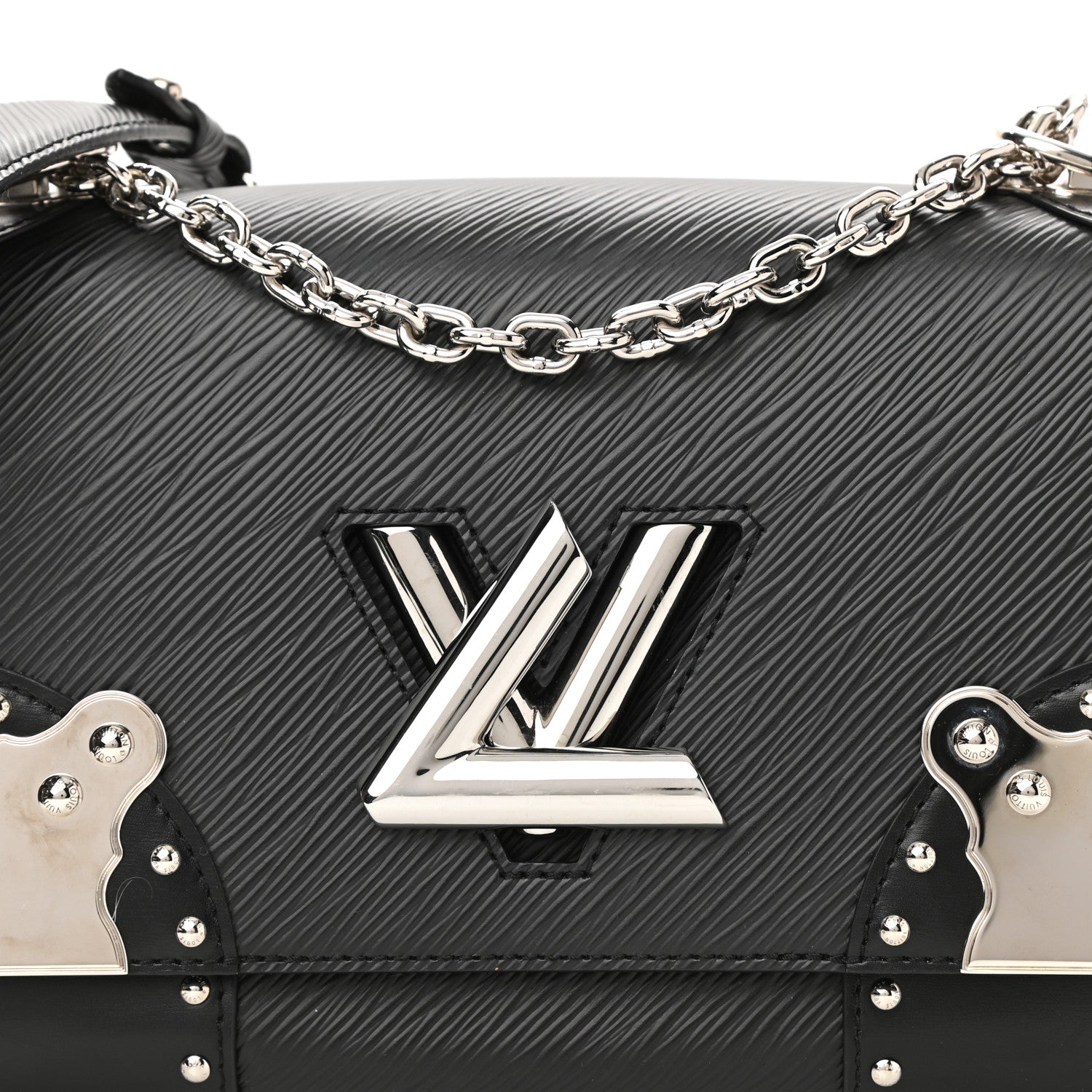 Louis Vuitton Epi Studded Mirror Twist Shoulder Bag MM Black 8 of 10