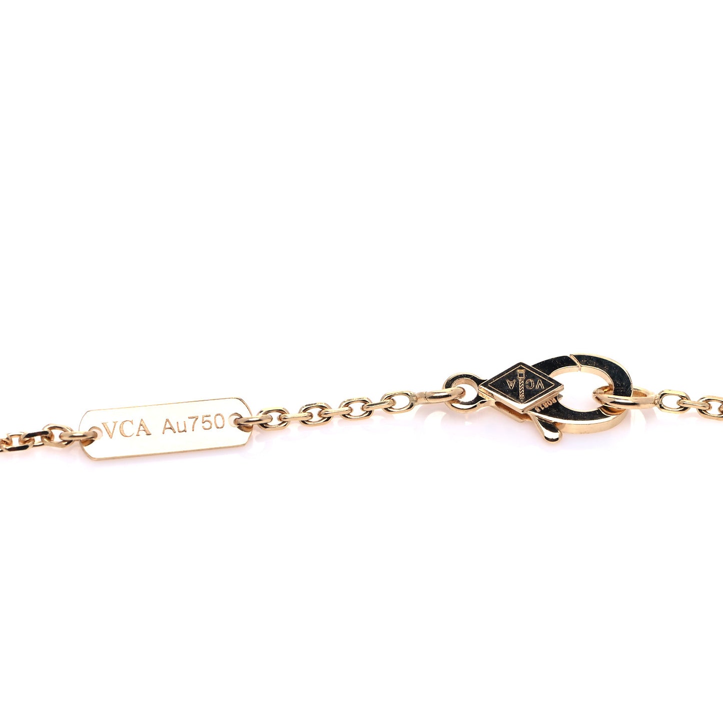 18K Yellow Gold Diamond Celestial Blue Sevres Porcelain Vintage Alhambra Pendant Necklace