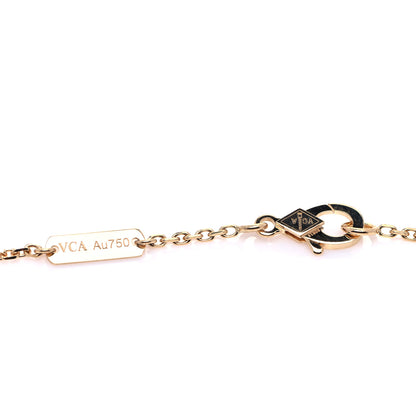 Van Cleef & Arpels 18K Yellow Gold Diamond Celestial Blue Sevres Porcelain Vintage Alhambra Pendant Necklace 4 of 5