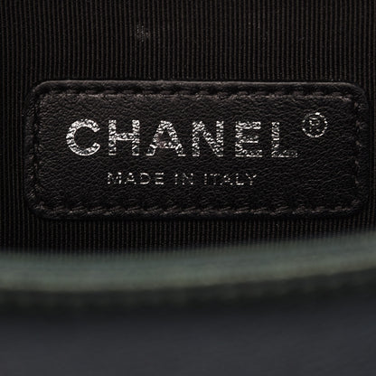 Chanel Iridescent Goatskin Quilted Small Boy Flap Green 12 of 13