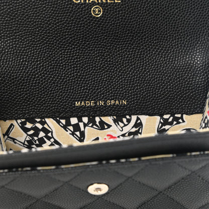 Chanel Caviar Quilted Striated CC Flap Card Holder Black 7 of 9