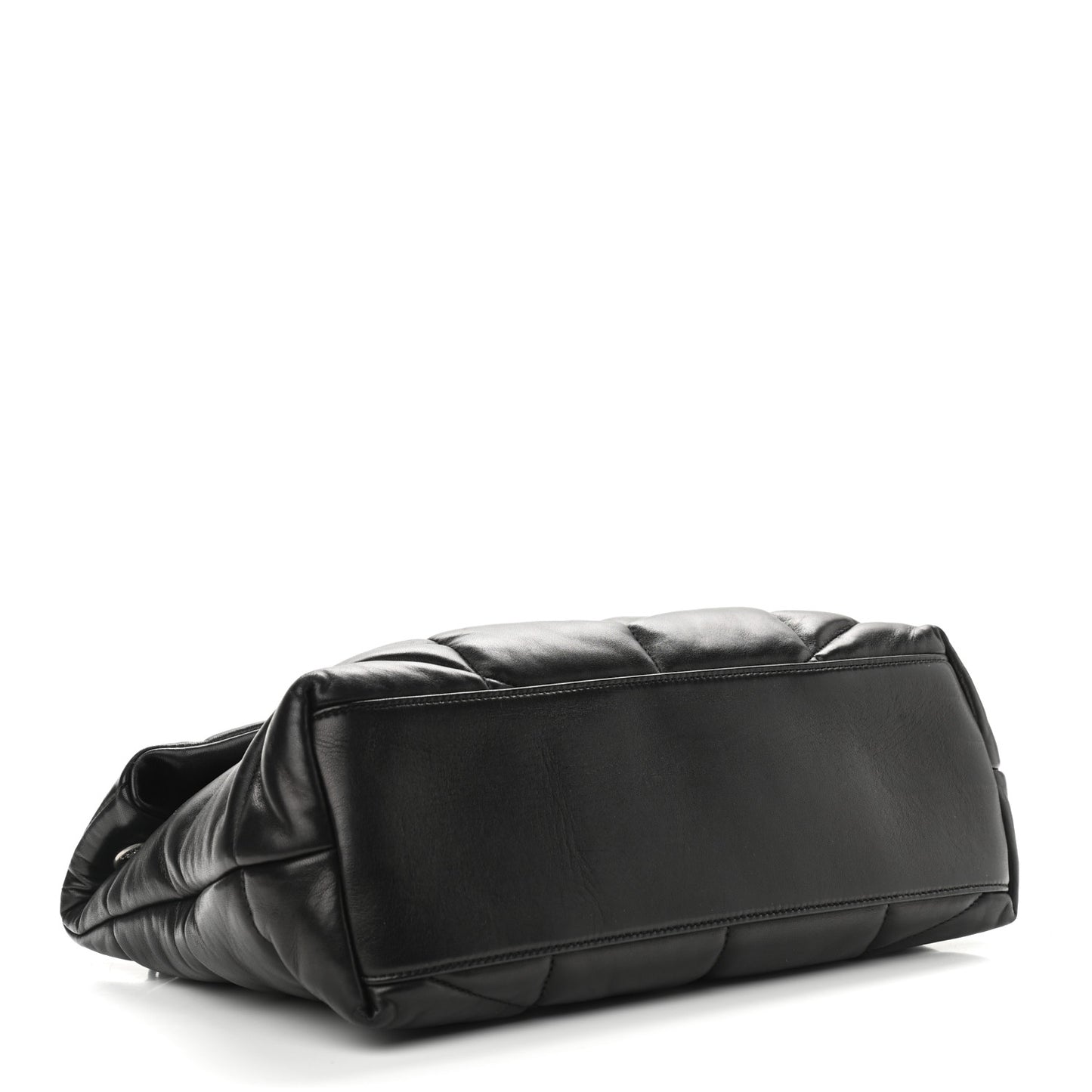Lambskin Quilted Medium Loulou Puffer Monogram Chain Satchel Black