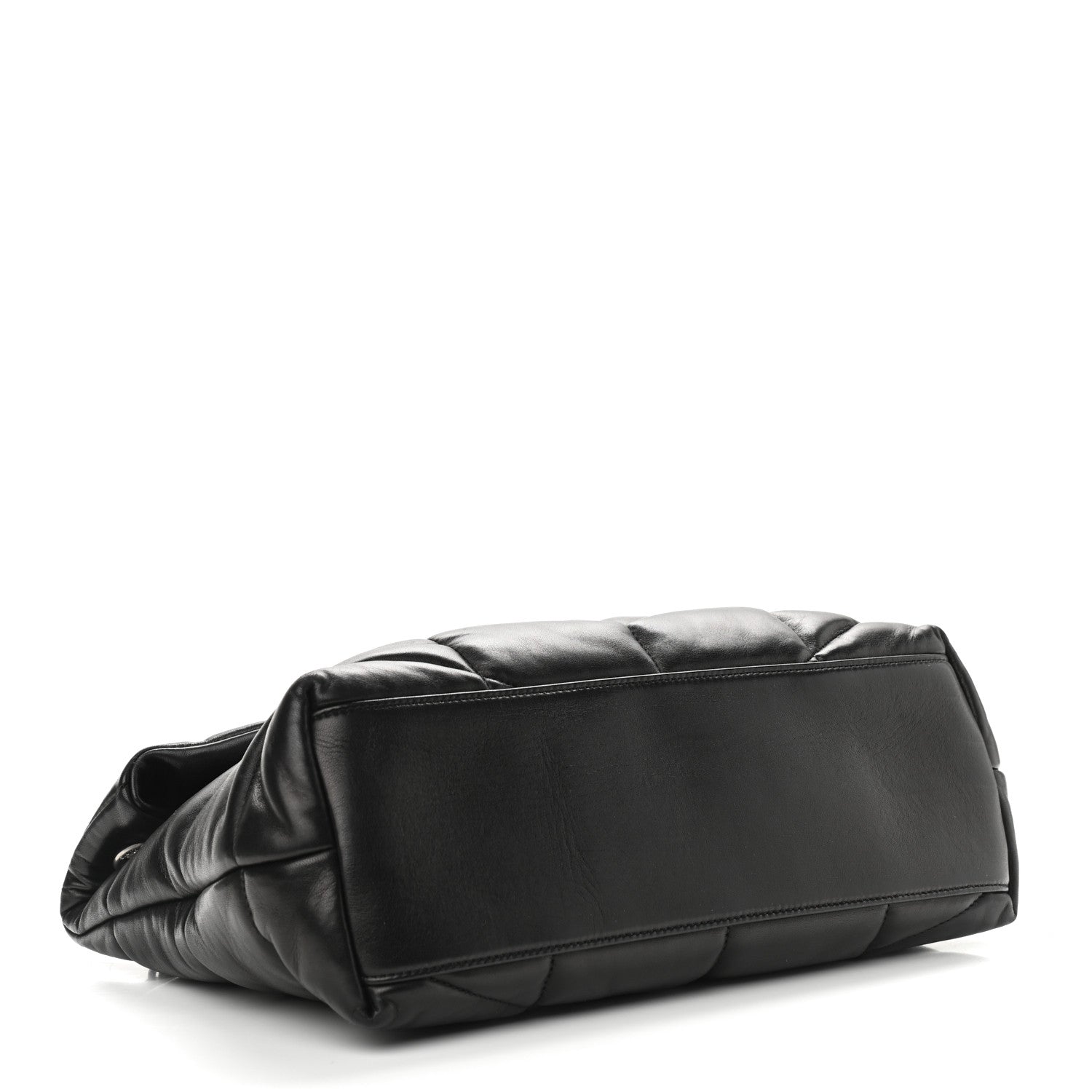 Saint Laurent Lambskin Quilted Medium Loulou Puffer Monogram Chain Satchel Black 4 of 9