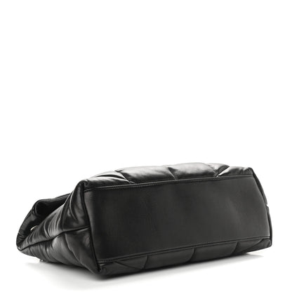 Saint Laurent Lambskin Quilted Medium Loulou Puffer Monogram Chain Satchel Black 4 of 9