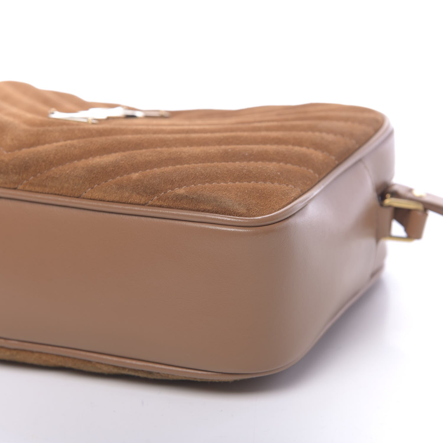 Saint Laurent Suede Matelasse Monogram Lou Camera Bag Cinnamon 12 of 13