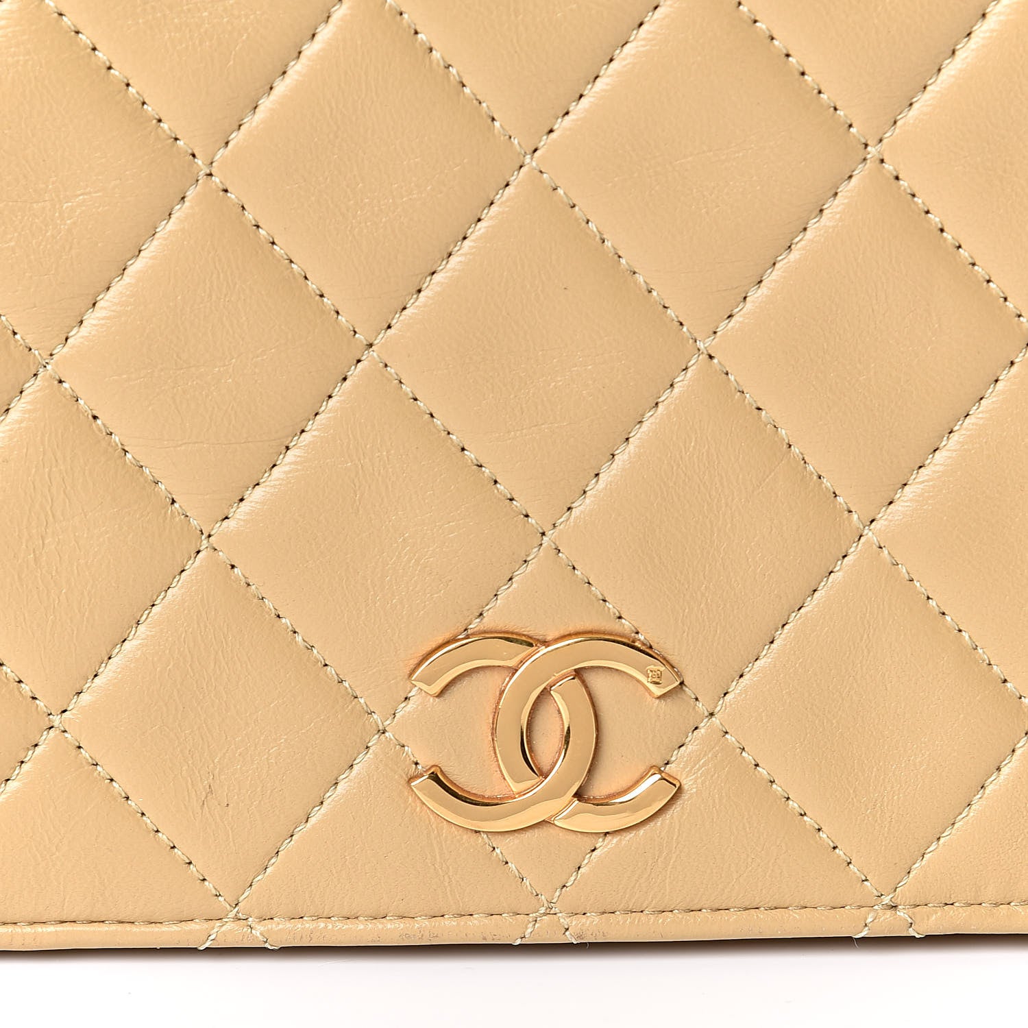 Chanel Lambskin Quilted Medium Single Flap Beige 10 of 11
