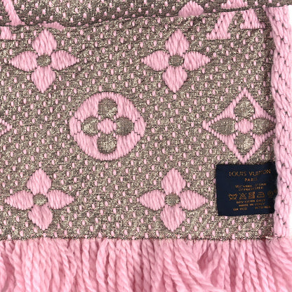 Louis Vuitton Wool Silk Logomania Shine Scarf Pink 3 of 3