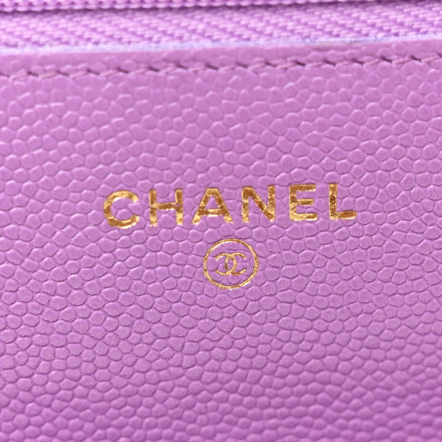 Caviar Quilted Wallet On Chain WOC Purple
