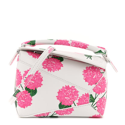 Loewe Satin Calfskin Flower Print Mini Puzzle Edge Bag White Multicolor 1 of 15