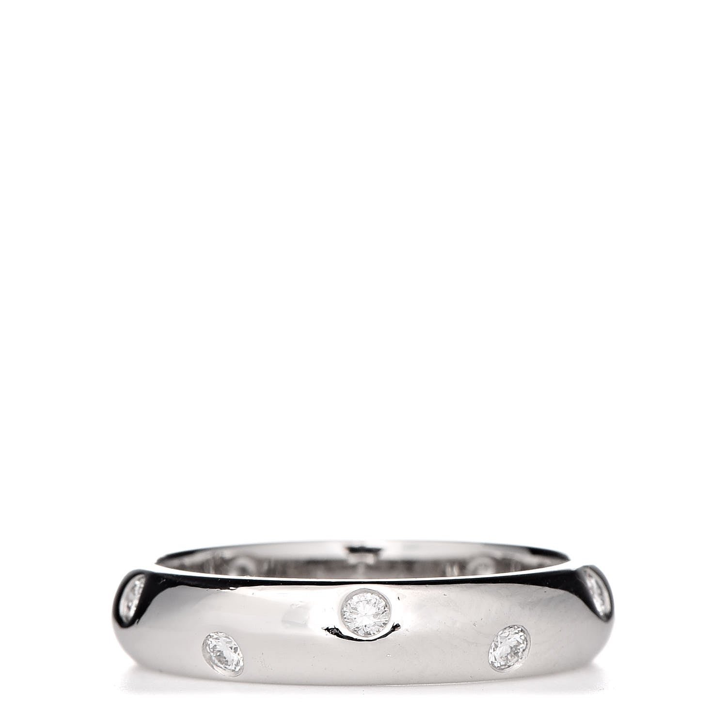 Tiffany Platinum Diamond 4mm Etoile Band Ring 51 5.75 3 of 5