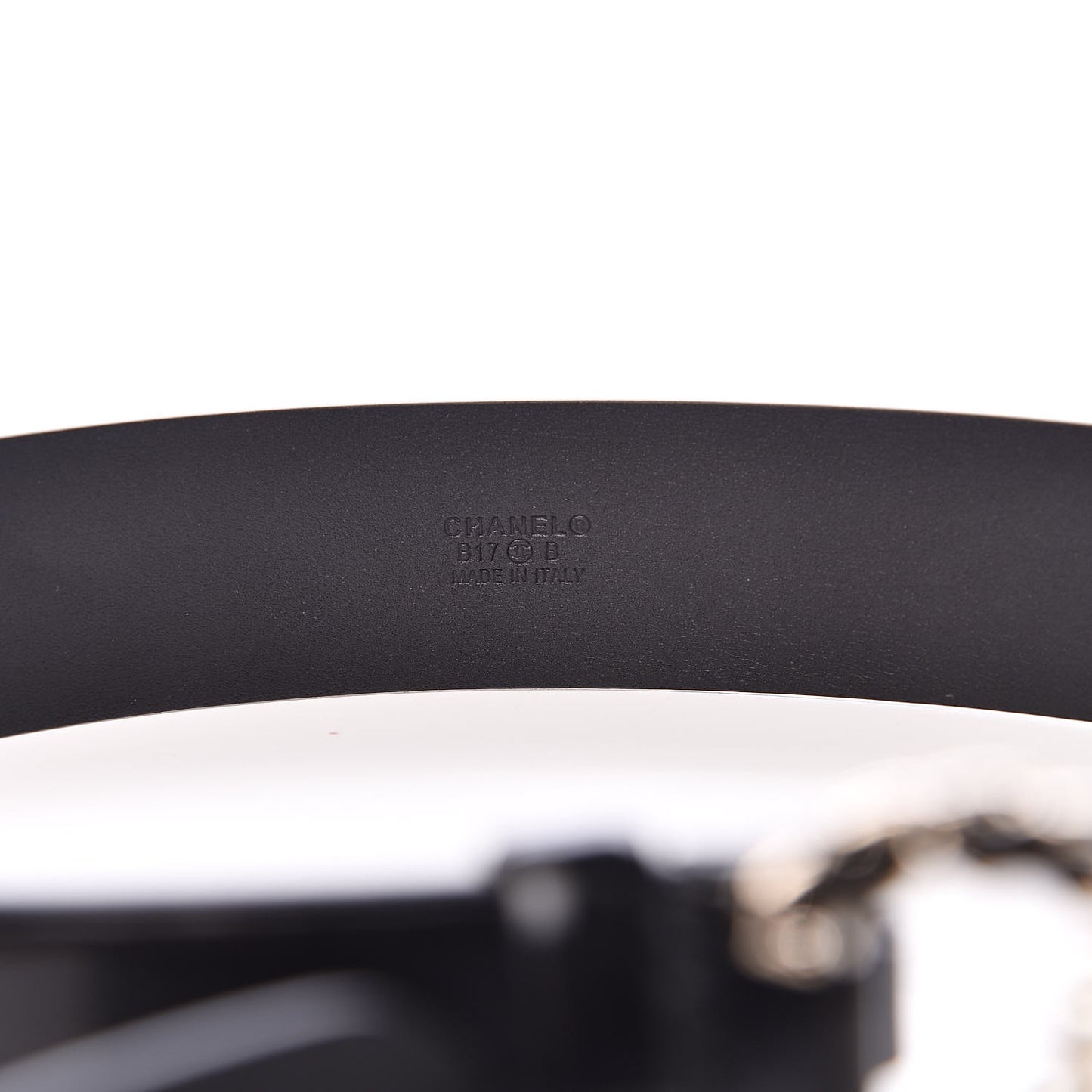 Calfskin Pearl CC Chain Belt 80 32 Black
