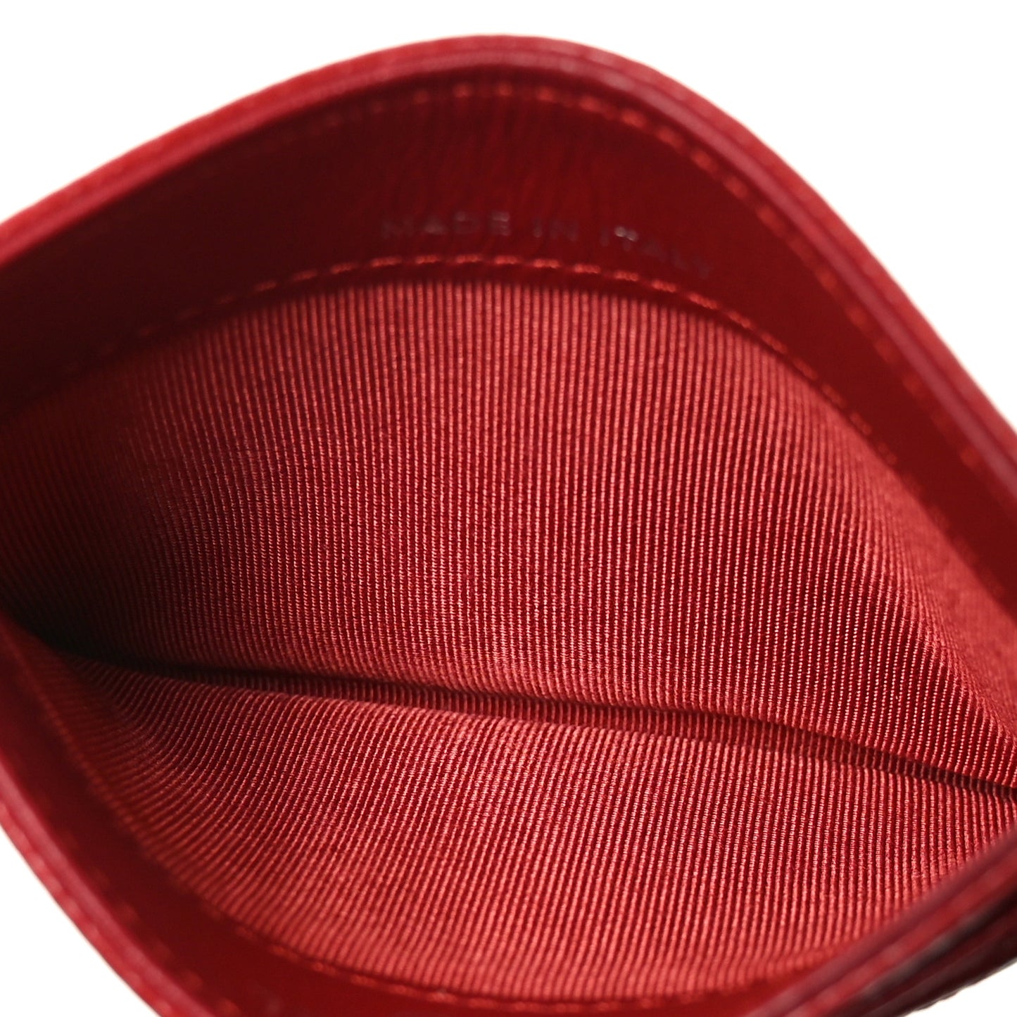 Caviar Quilted Card Holder Red