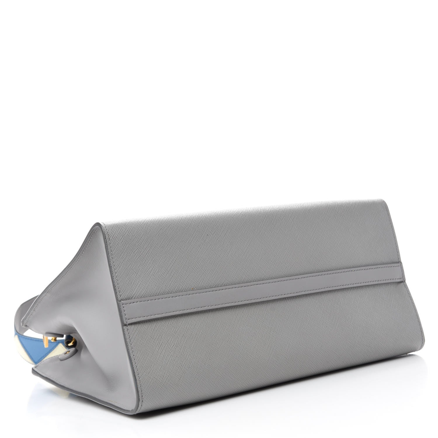 Prada Saffiano City Calfskin Greche Paradigme Bag Nube Mare 4 of 9
