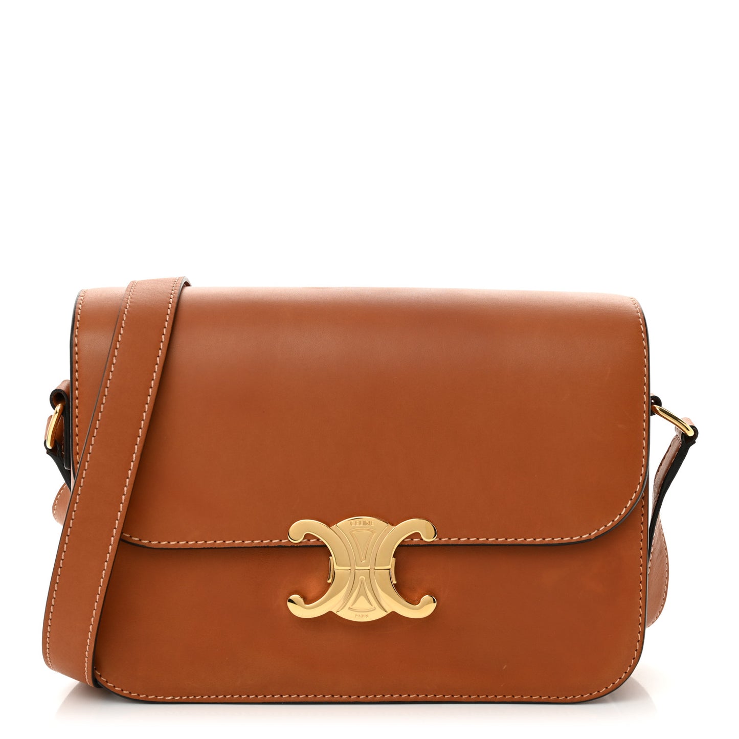 Shiny Calfskin Medium Triomphe Tan