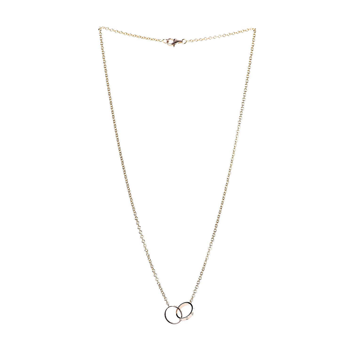 Cartier 18K Pink Gold Interlocking LOVE Necklace 3 of 6