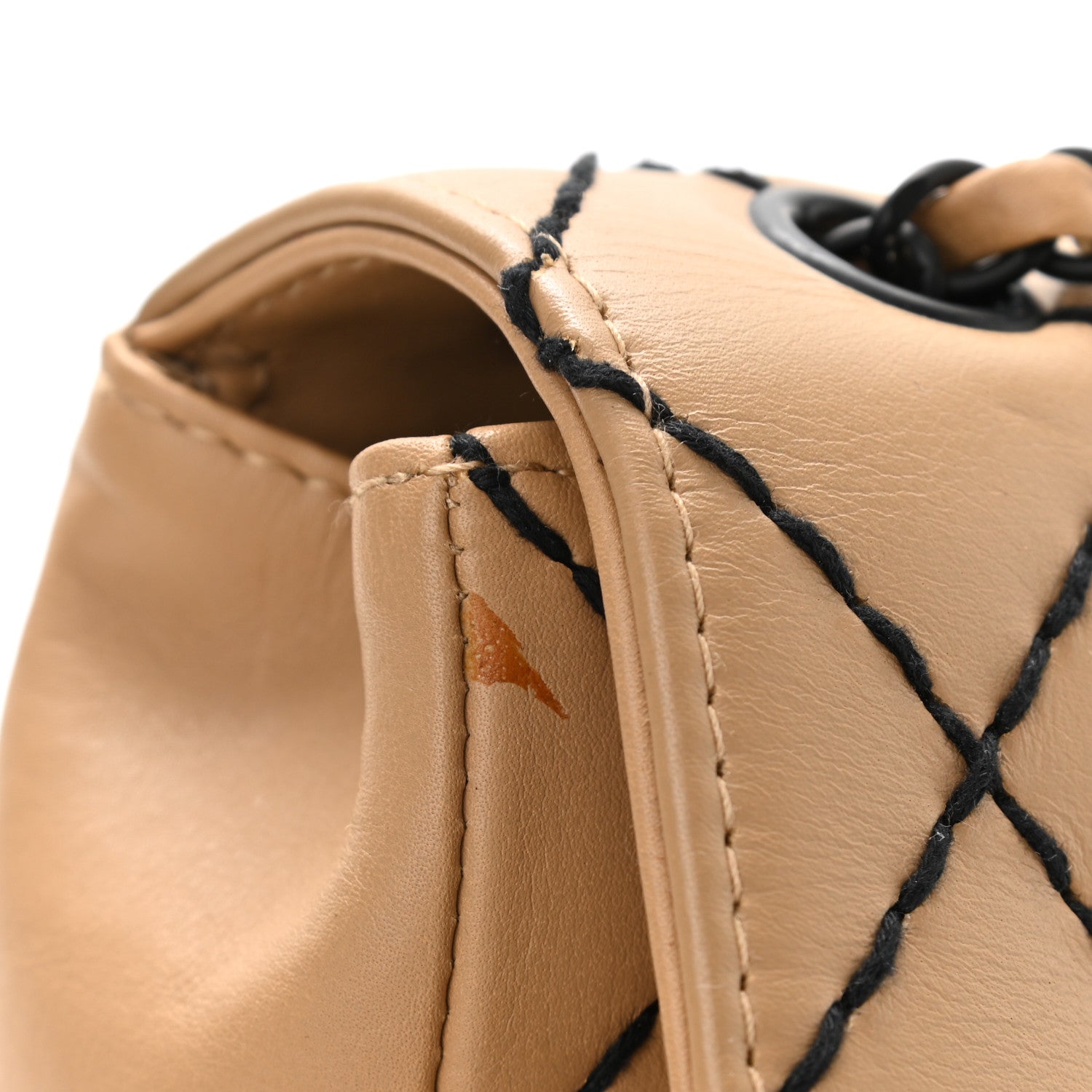 Chanel Calfskin Quilted Medium Wild Stitch Flap Beige 9 of 9