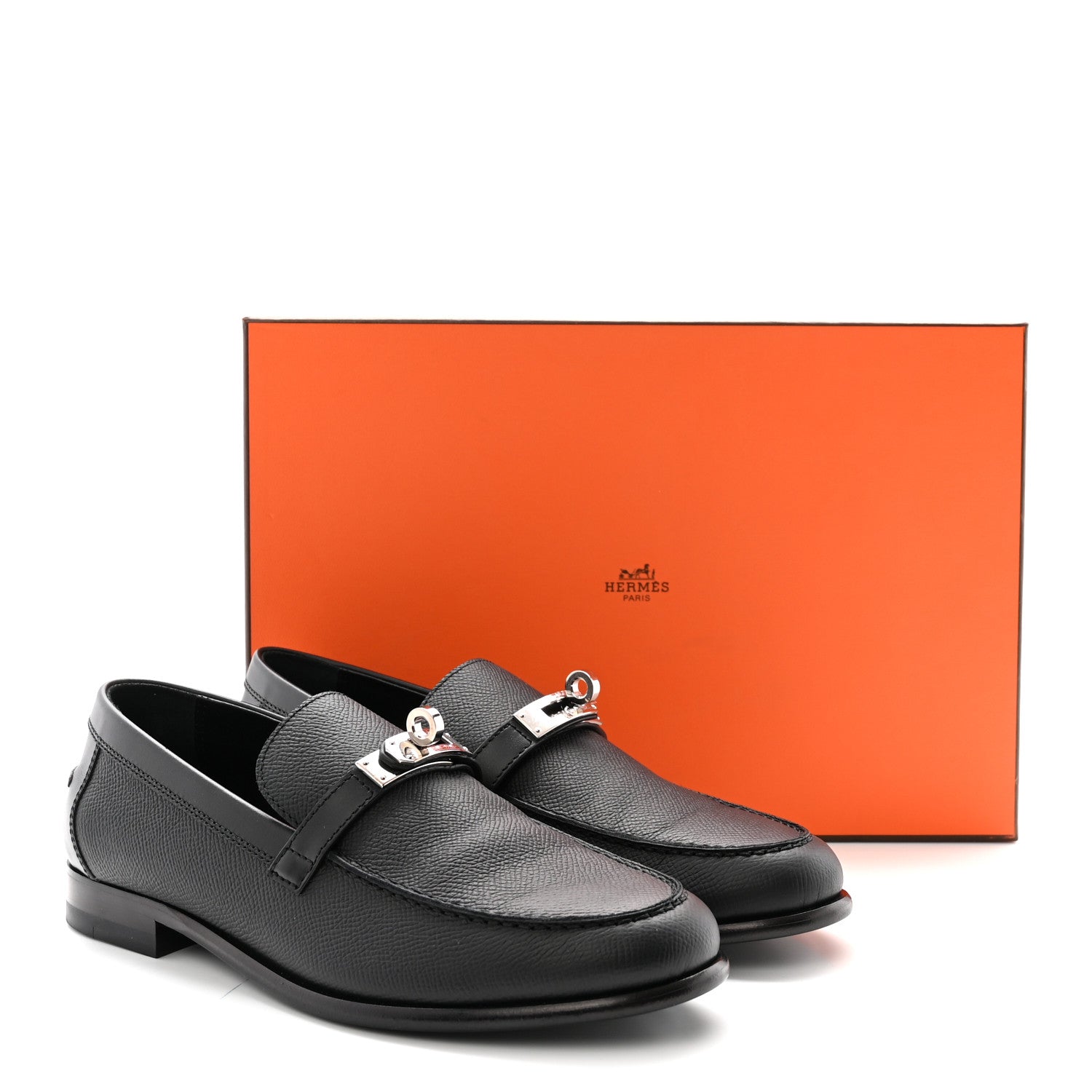 Hermes Epsom Womens Destin Loafer 37 Black 10 of 10
