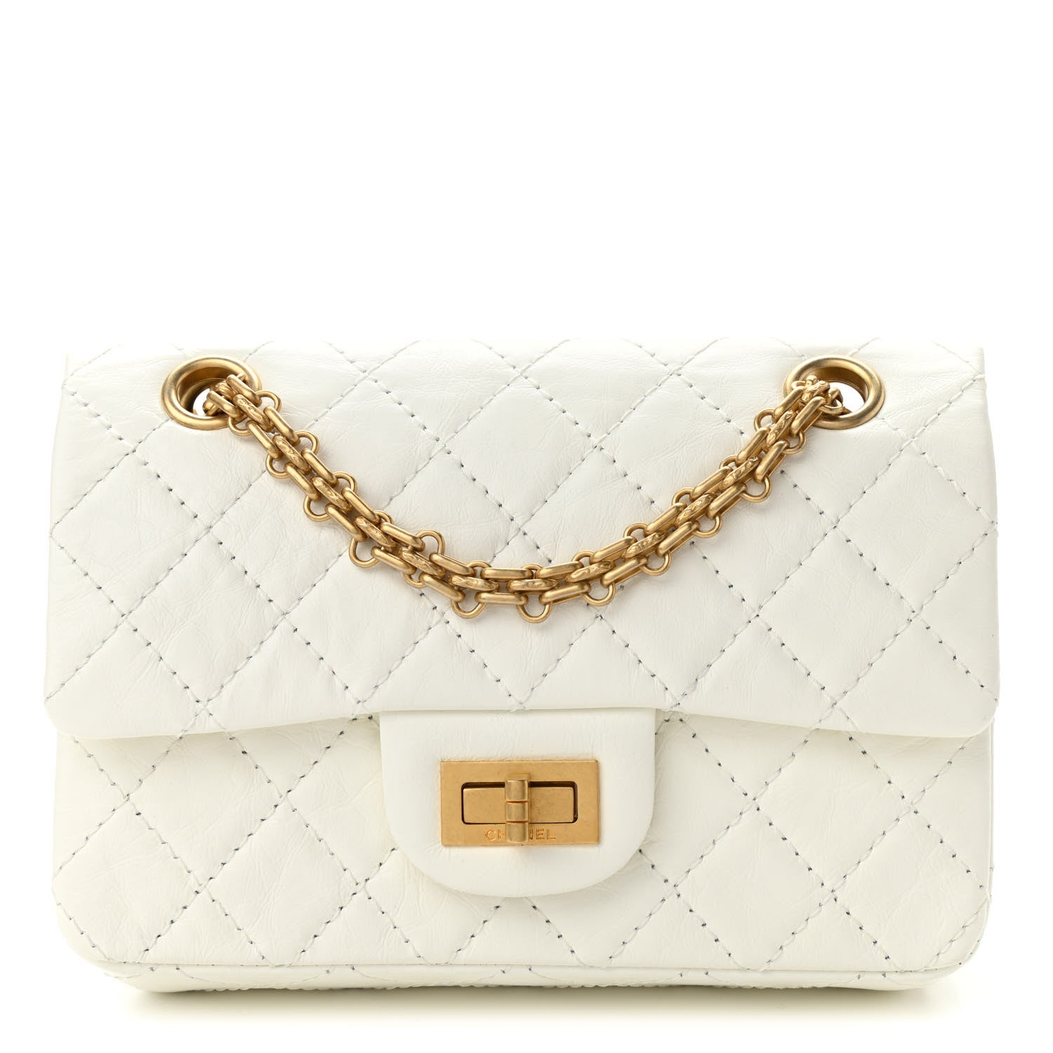 Chanel Aged Calfskin Quilted 2.55 Reissue Mini Flap White 1 of 10