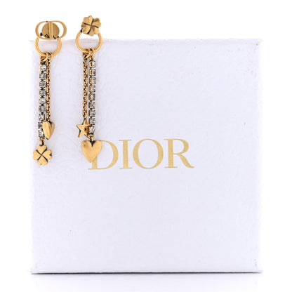 Christian Dior Crystal CD Dangle Chain Earrings Gold 5 of 5