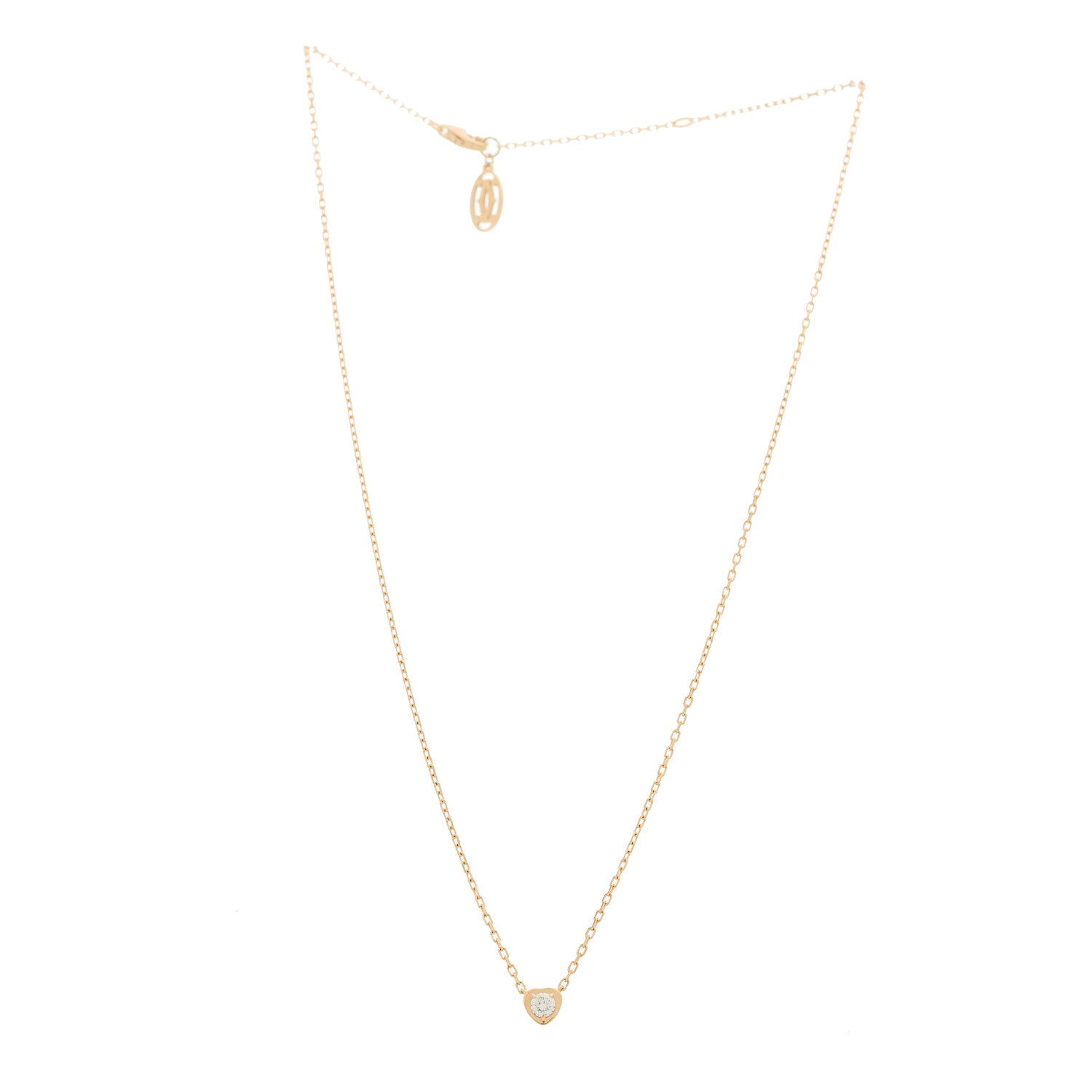 Cartier 18K Pink Gold Diamond D'Amour Heart Pendant Necklace 2 of 4