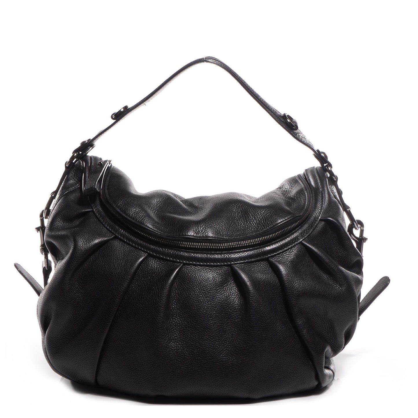 Leather Icon Bit Medium Shoulder Bag Black