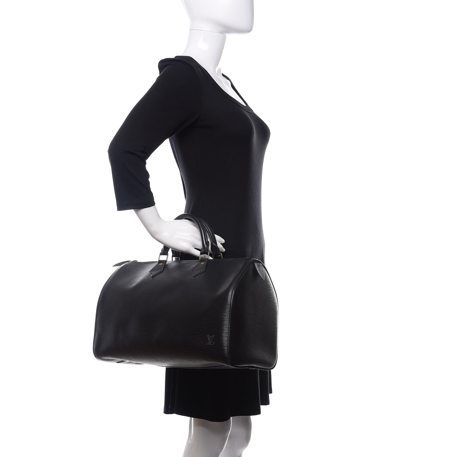 Louis Vuitton Epi Speedy 35 Black 2 of 10