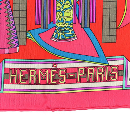 Hermes Silk Les Trophees Scarf 90 Rose Vif Rouge Turquoise 3 of 6