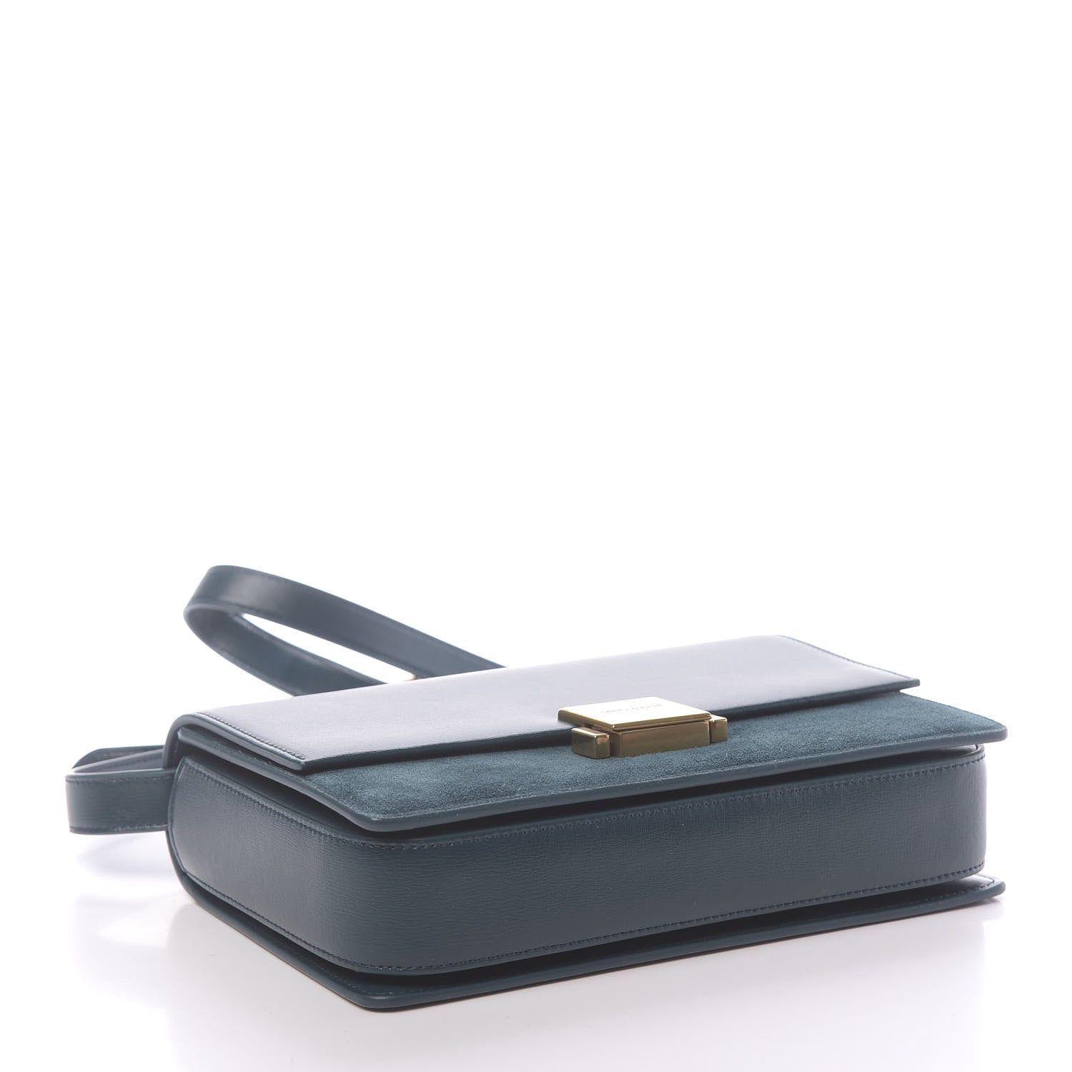 Saint Laurent Smooth Calfskin Suede Medium Bellechasse Dark Turquoise 4 of 9