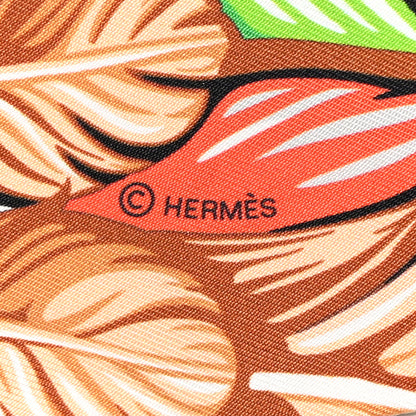 Hermes Silk La Danse Pacifique Twilly Vert Vif Corail 4 of 8